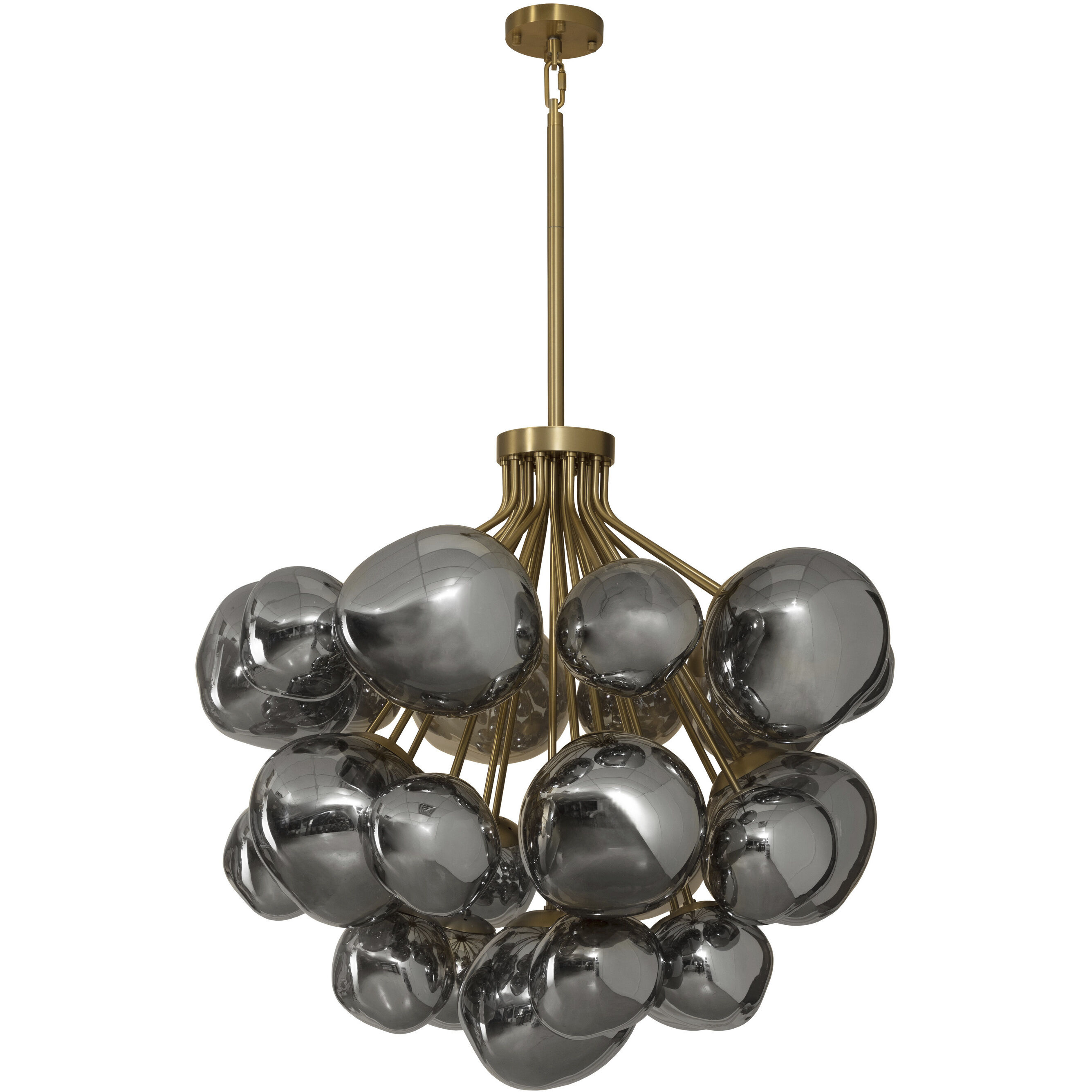 Dionis 27 Light 40 inch Brushed Gold with Smoked Chandelier Ceiling Light, Round